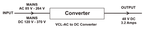 Convert 85V AC-264V AC, 47Hz-63Hz AC Mains Input Voltage to 48V DC output voltage